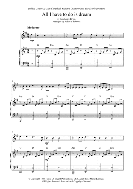 All I Have To Do Is Dream (arr. Kaiserin Rebecca)