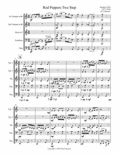 Red Pepper Two Step for brass quintet (arr. Elliot Chasanov)