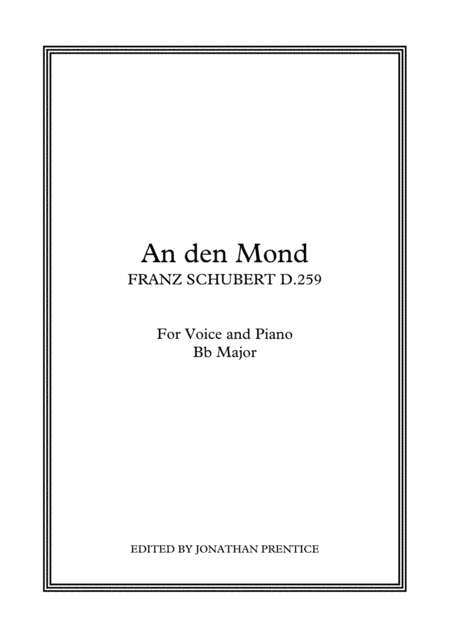 An den mond (D259) in Bb Major (arr. Jonathan Prentice)
