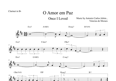 Once I Loved (amor Em Paz) (love In Peace) (arr. The Sheet Music Library)