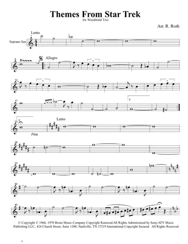 Theme From "star Trek(r)" (arr. R G Roth)