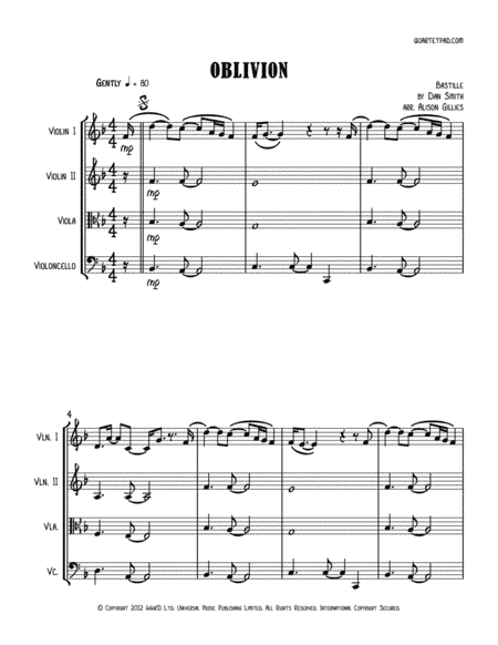 Oblivion (arr. Alison Gillies)