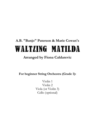 Waltzing Matilda (arr. Fiona Caldarevic)