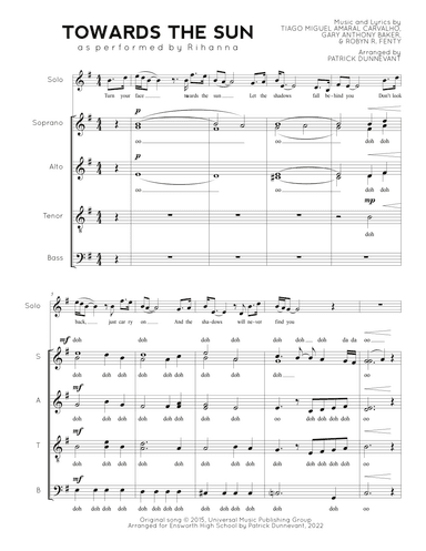 Towards The Sun (arr. Patrick Dunnevant)