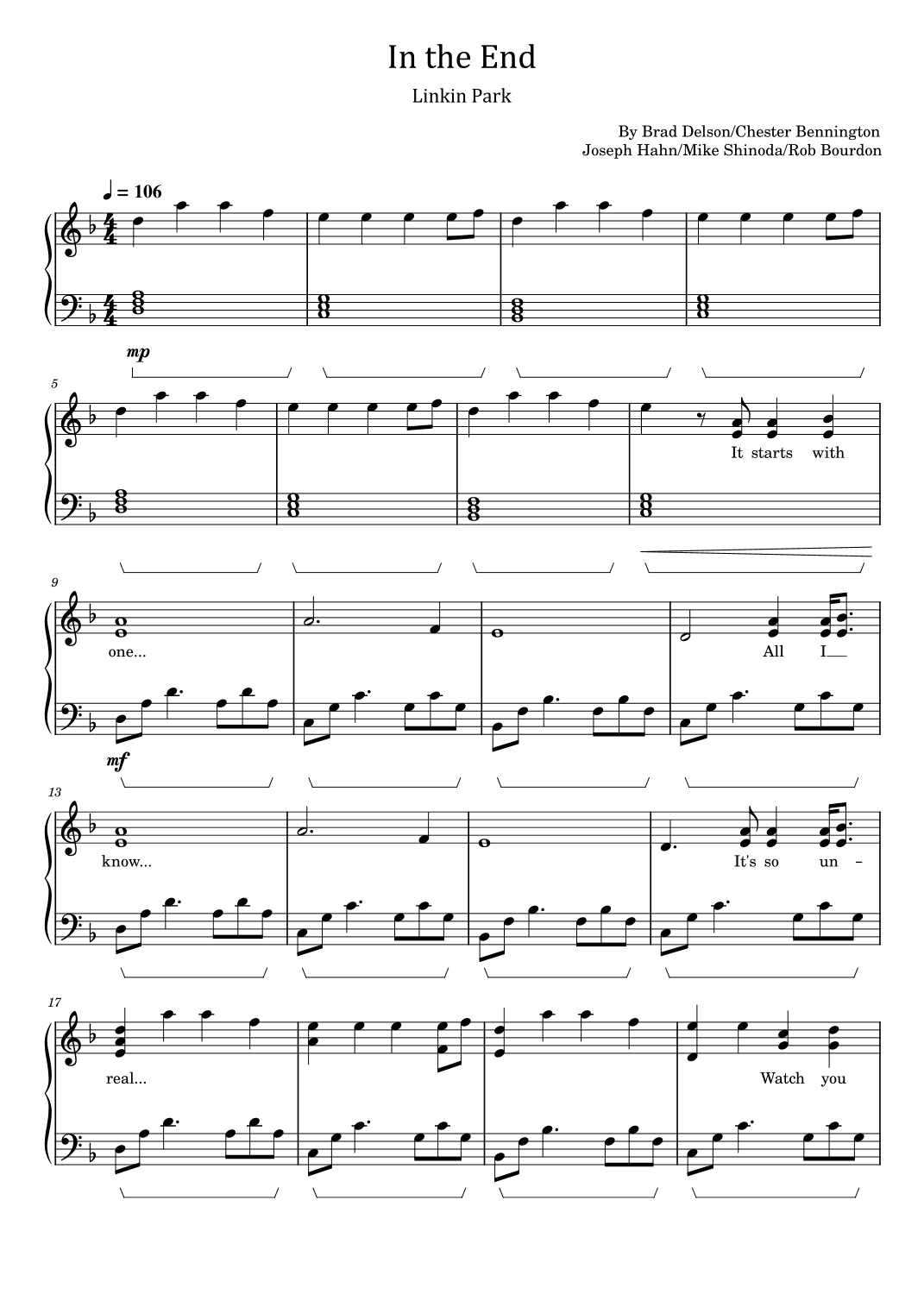 In The End (arr. poon)