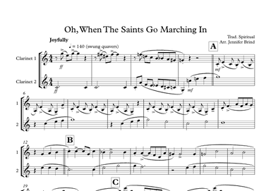 Oh When The Saints - clarinet duet (arr. Jennifer Brind)