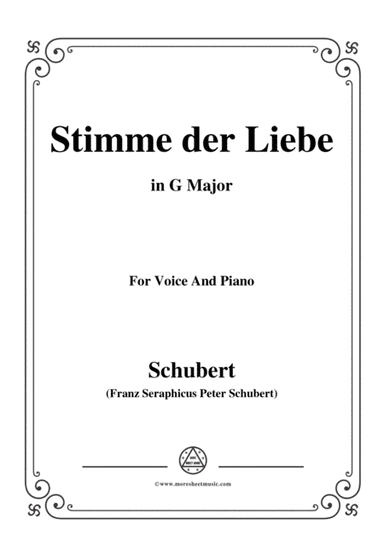 Schubert-Stimme der Liebe,D.187,in G Major,for voice and piano (arr. MSM)