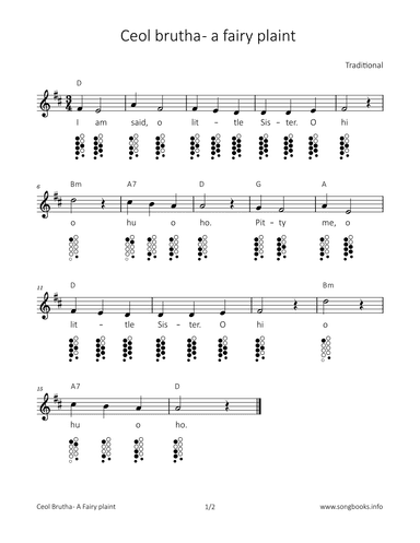 Ceol brutha - a fairy plaint (arr. songbooks.info)
