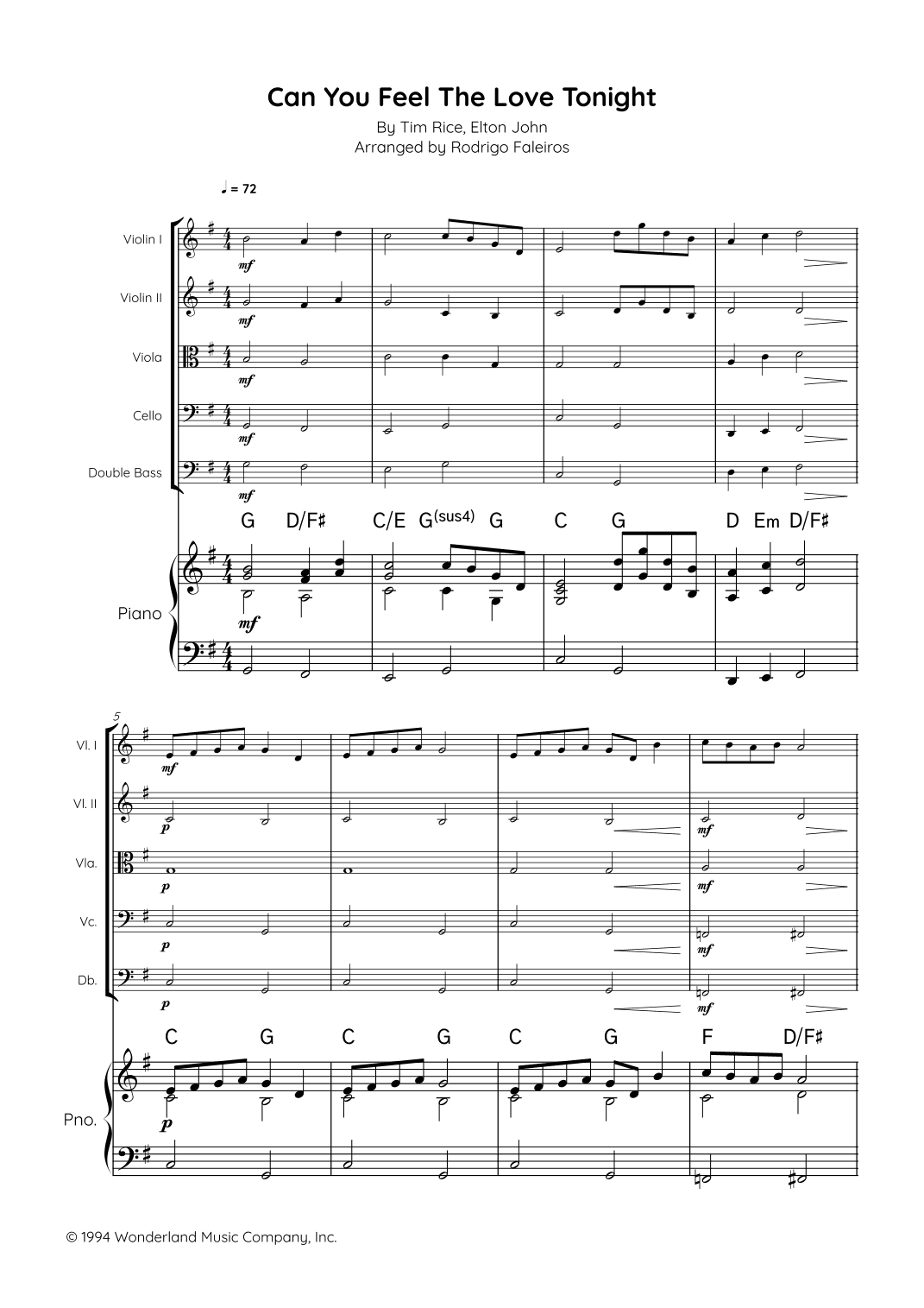 Can You Feel The Love Tonight (arr. Rodrigo Faleiros)