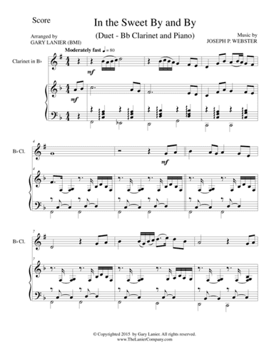 IN THE SWEET BY AND BY (Duet – Bb Clarinet and Piano/Score and Parts) (arr. Gary Lanier)