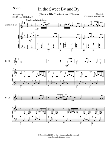 IN THE SWEET BY AND BY (Duet – Bb Clarinet and Piano/Score and Parts) (arr. Gary Lanier)