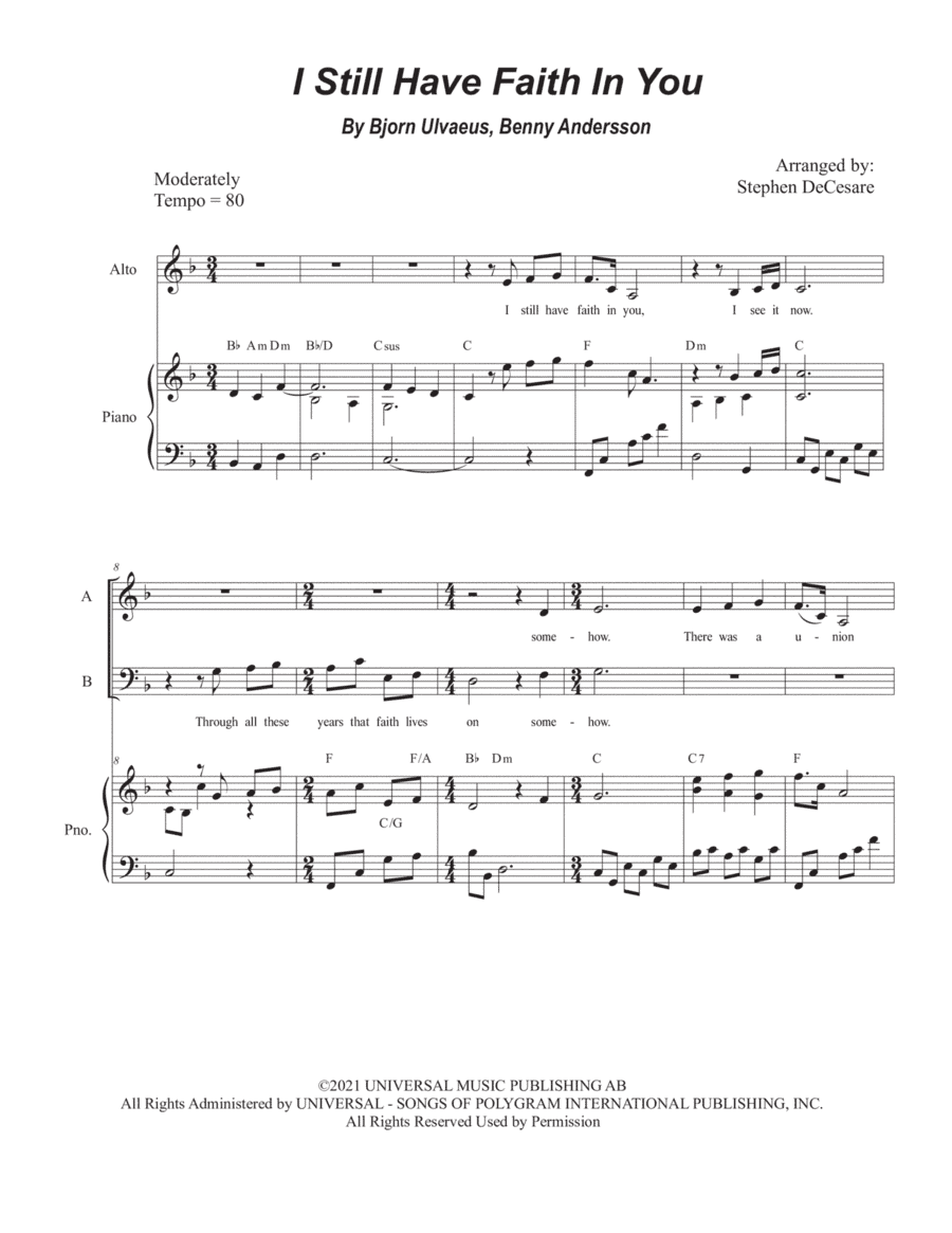 I Still Have Faith In You (arr. Stephen DeCesare)