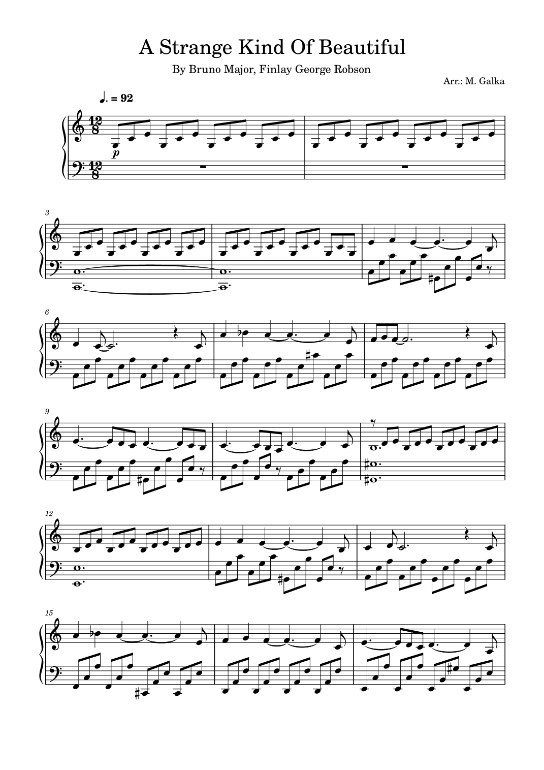 A Strange Kind Of Beautiful (arr. M. Galka)
