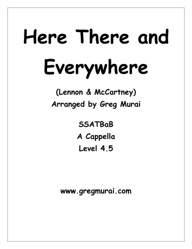 Here, There And Everywhere (arr. Greg Murai)