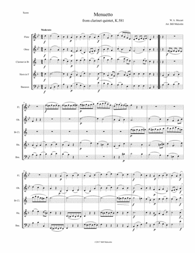 Minuet from Mozart K581 (arr. Bill Malcolm)