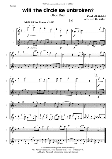 Will The Circle Be Unbroken? (arr. Gert Th. Walter)