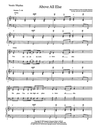 Above All Else (arr. Lyndell Leatherman)