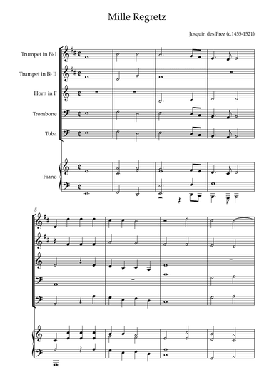 Mille Regretz (arr. Karen Gueiros)