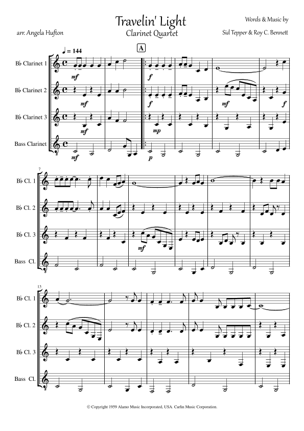 Travelin' Light (arr. Angela Hufton)