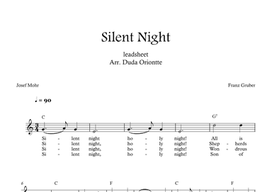 Silent Night (C major - leadsheet - with lyrics) (arr. Duda Oriontte)