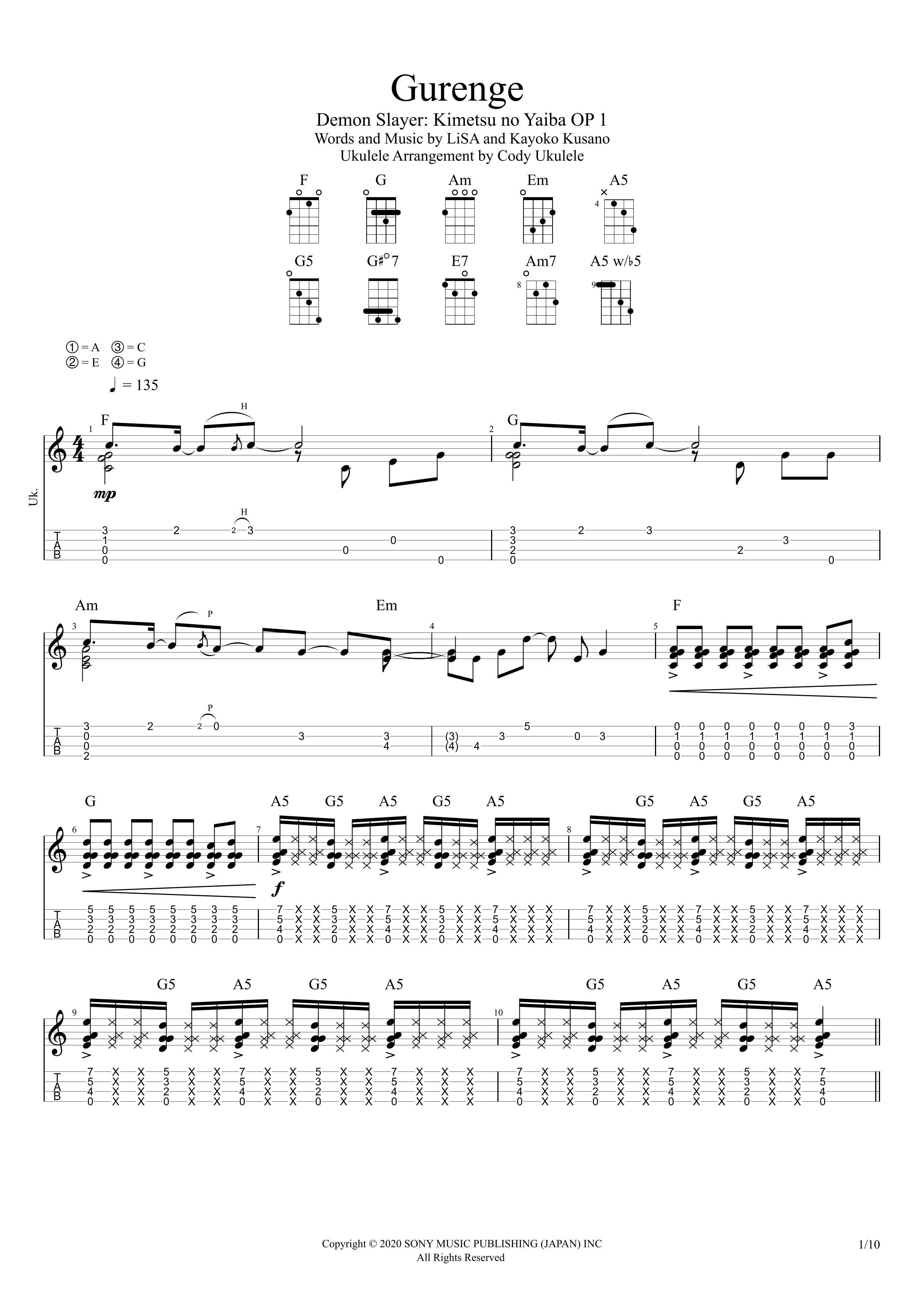 Gurenge (arr. Cody Ukulele)