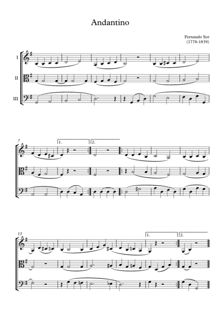 Andantino - Fernando Sor (String Trio) (arr. Christopher Everest)