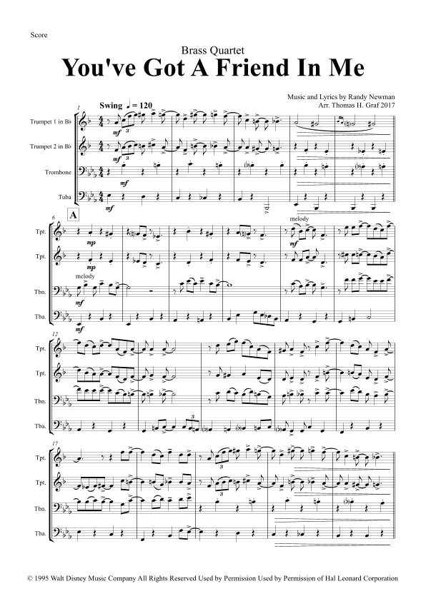 You've Got A Friend In Me (arr. Thomas Graf)
