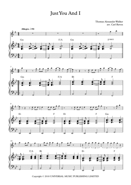 Just You And I (arr. Carl Raven)