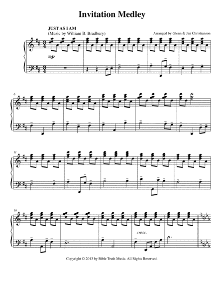 Invitation Medley (arr. Glenn & Jan Christianson)