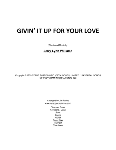 Givin' It Up For Your Love (arr. Jim Farley www.arrangementsone.com)
