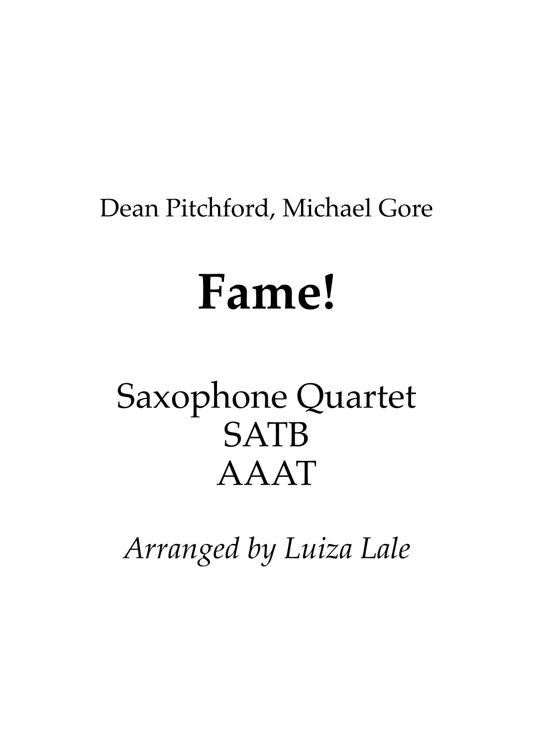 Fame (arr. Luiza Lale)
