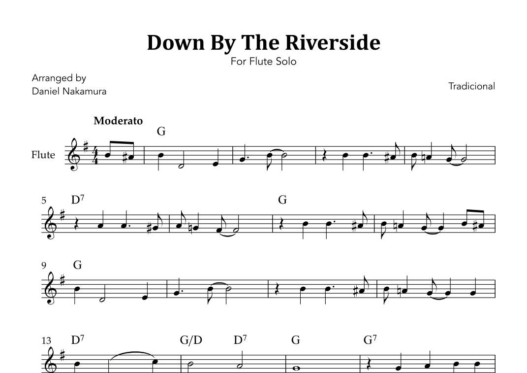 Down By The Riverside (For Flute Solo) (arr. Daniel Nakamura)