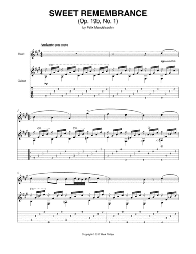 Sweet Remembrance (Songs Without Words, Op. 19b, No. 1) (arr. Mark Phillips)