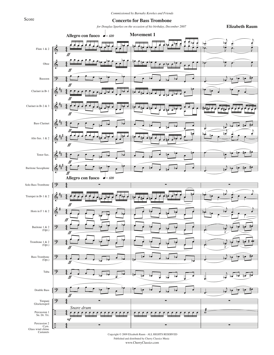 Concerto for Bass Trombone with Wind Ensemble Accompaniment