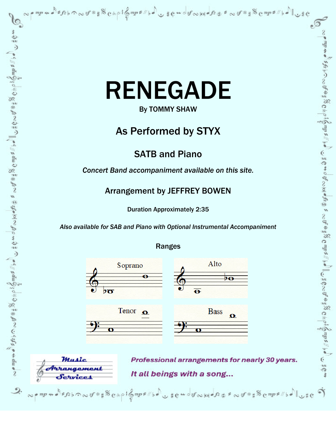Renegade (arr. Jeffrey Bowen)