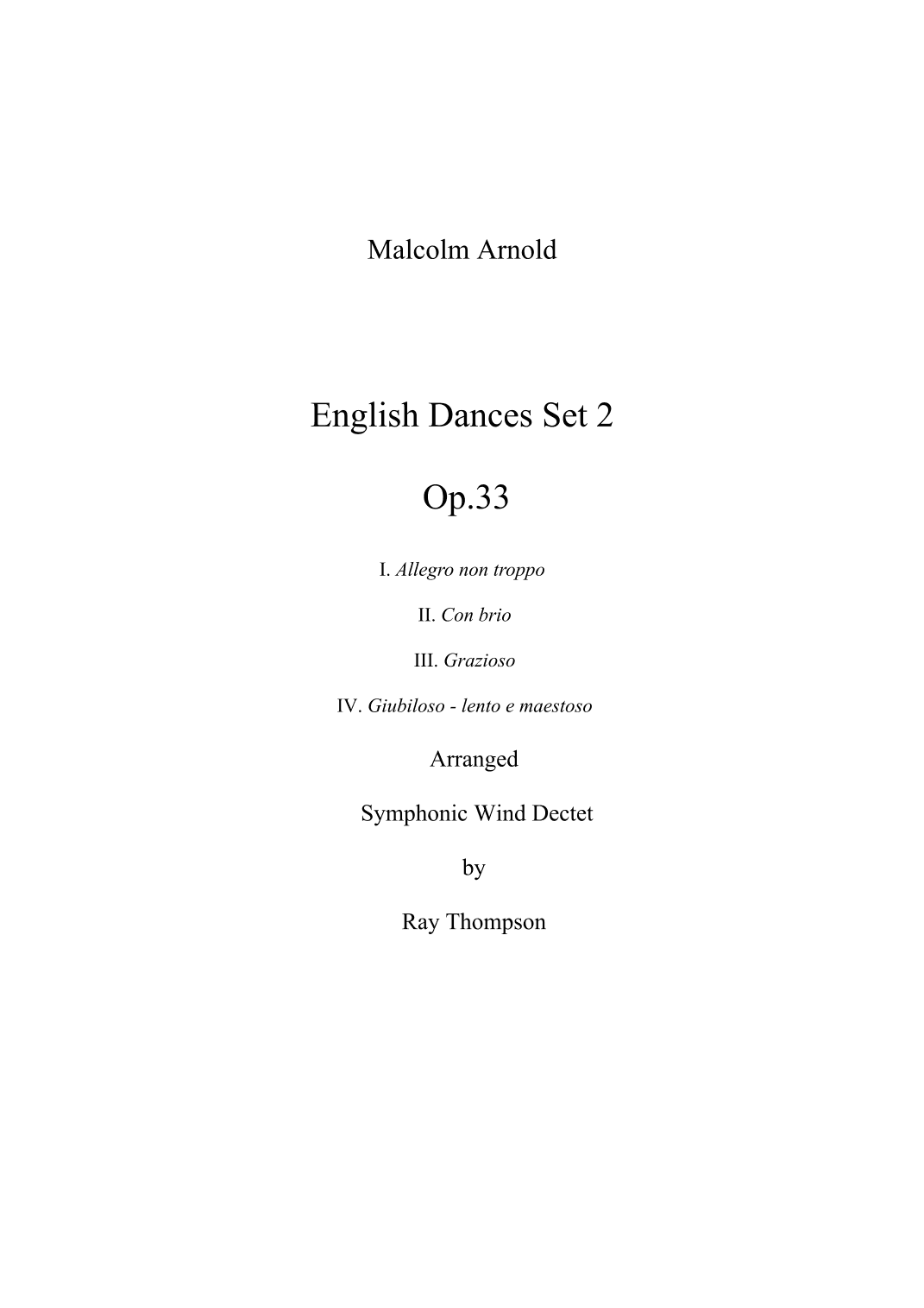 English Dances Set 2 (arr. Ray Thompson)