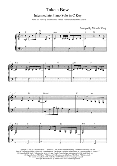 Take A Bow (arr. Miranda Wong)