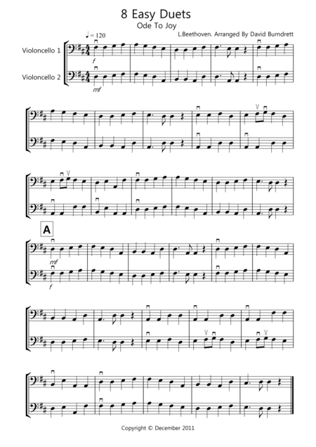 8 Easy Duets for Cello (arr. David Burndrett)