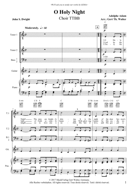 O Holy Night (arr. Gert Th. Walter)