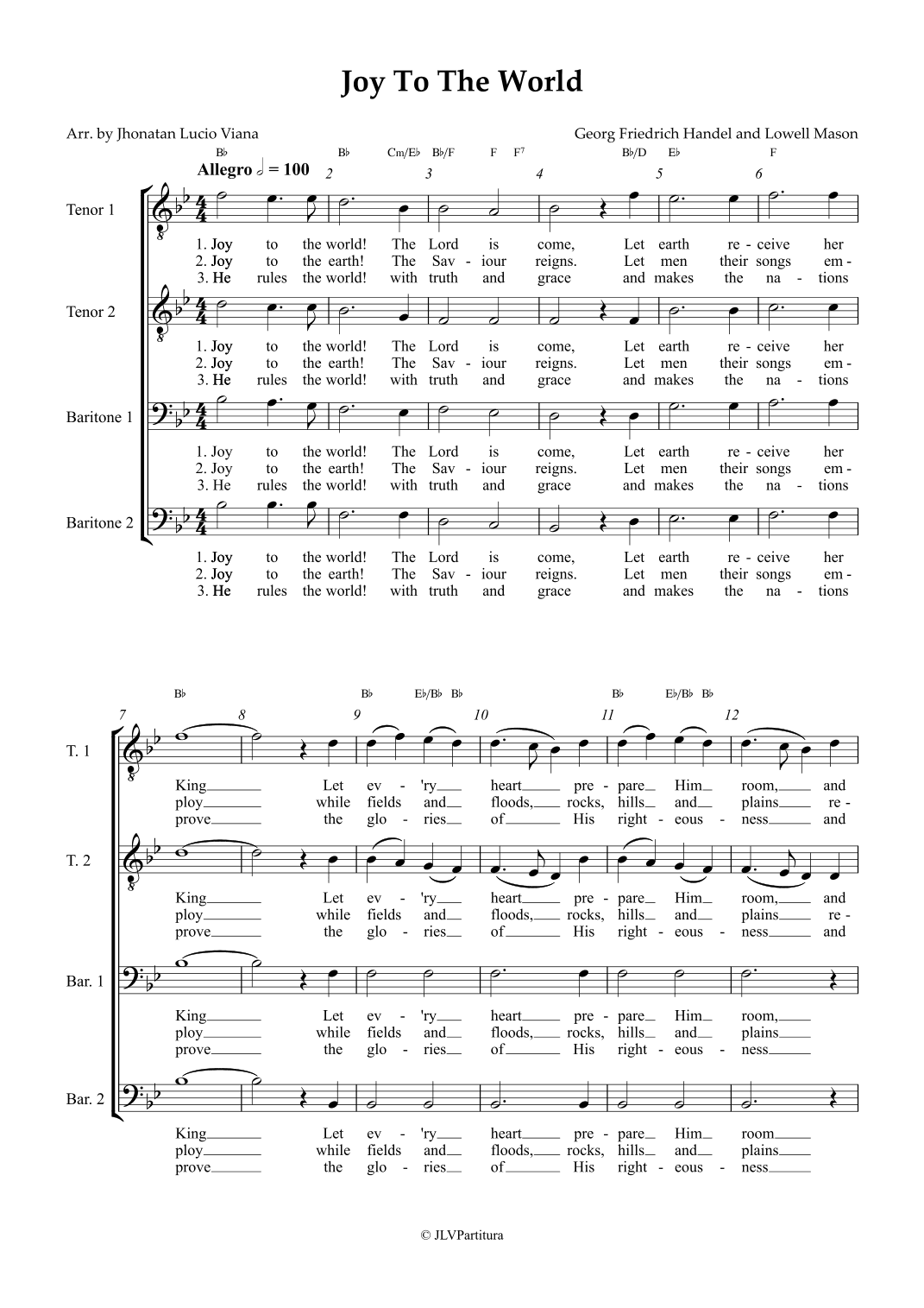 Joy To The World (arr. Jhonatan Lucio Viana)
