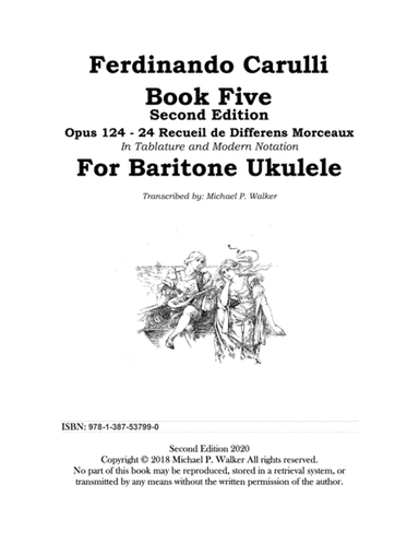 Ferdinando Carulli Second Edition Book 5 Opus 124 - 24 Recueil de Differens Morceaux In Tablature an (arr. Michael P. Walker)