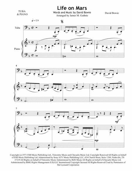 Life On Mars (arr. James M. Guthrie)