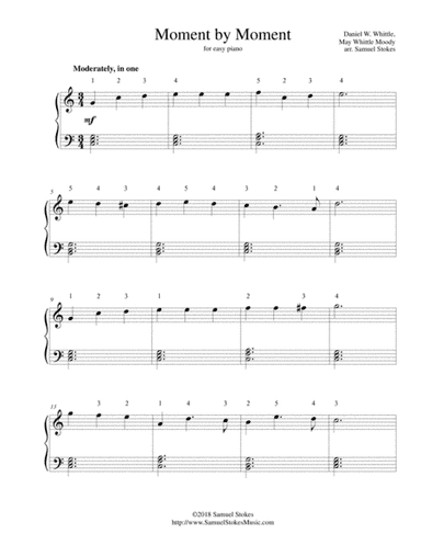 Moment by Moment - for easy piano (arr. Samuel Stokes)