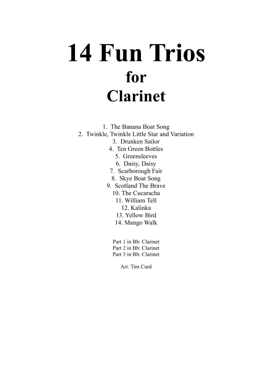 14 Fun Trios For Clarinet (arr. Curd)