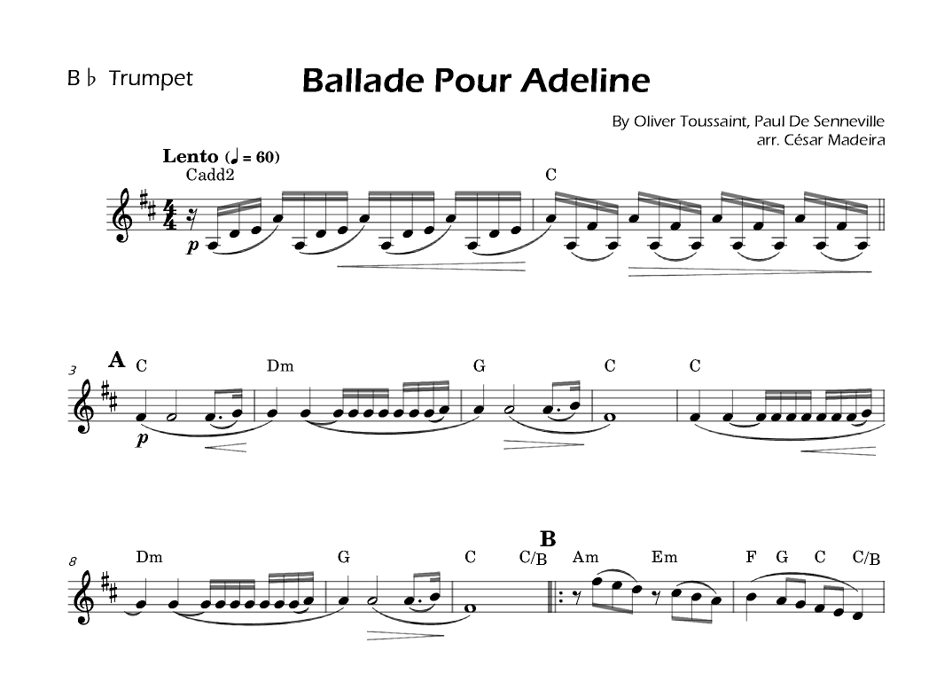 Ballade Pour Adeline (arr. César Madeira)