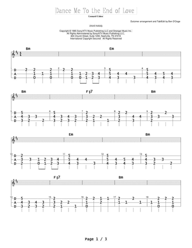 Dance Me To The End Of Love (arr. Ben D'Ooge)