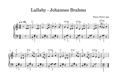 Lullaby (Johannes Brahms) - piano (arr. Piano eTutor app)