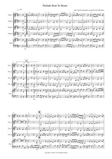 Prelude from Te Deum for Violin Quartet (arr. David Burndrett)