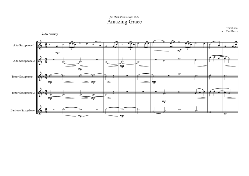 Amazing Grace (arr. Carl Raven)
