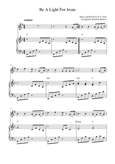 Be A Light For Jesus (arr. Kaiserin Rebecca)
